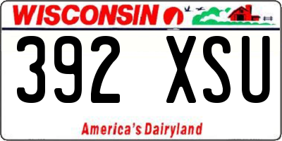 WI license plate 392XSU
