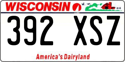 WI license plate 392XSZ