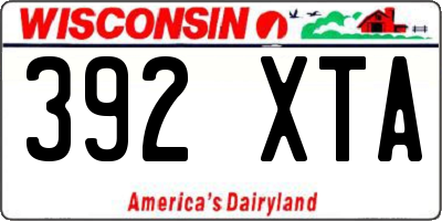 WI license plate 392XTA