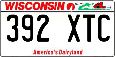 WI license plate 392XTC