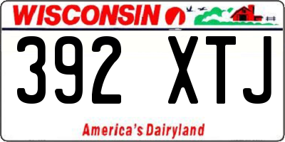WI license plate 392XTJ