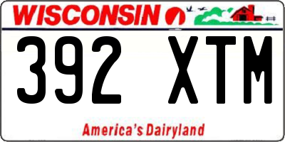 WI license plate 392XTM