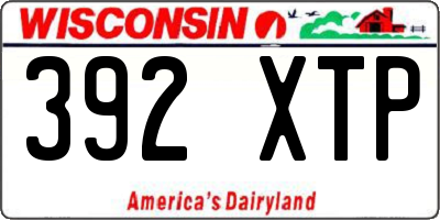 WI license plate 392XTP