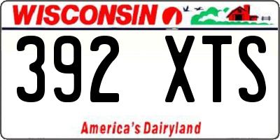 WI license plate 392XTS