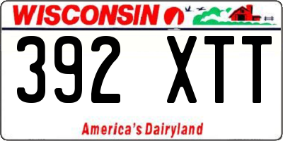 WI license plate 392XTT