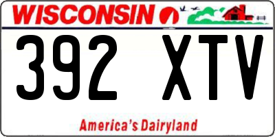 WI license plate 392XTV