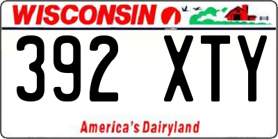 WI license plate 392XTY