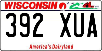 WI license plate 392XUA