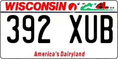 WI license plate 392XUB