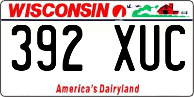 WI license plate 392XUC