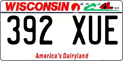 WI license plate 392XUE