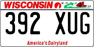 WI license plate 392XUG