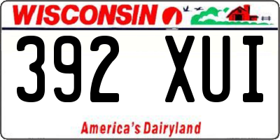 WI license plate 392XUI