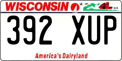 WI license plate 392XUP