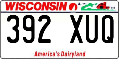 WI license plate 392XUQ