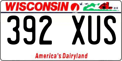 WI license plate 392XUS