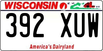 WI license plate 392XUW