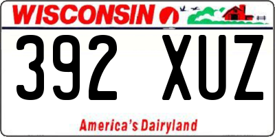 WI license plate 392XUZ