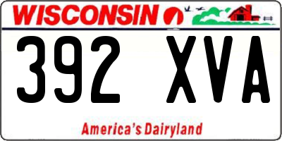WI license plate 392XVA
