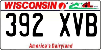 WI license plate 392XVB