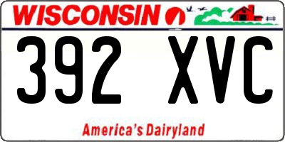 WI license plate 392XVC