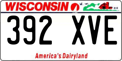 WI license plate 392XVE