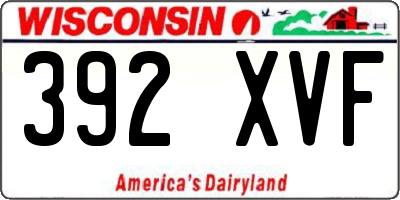 WI license plate 392XVF