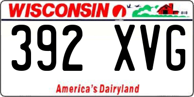 WI license plate 392XVG