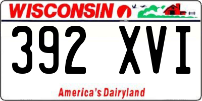 WI license plate 392XVI