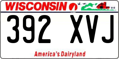 WI license plate 392XVJ