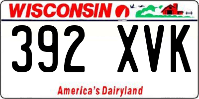 WI license plate 392XVK