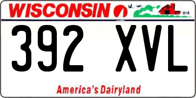 WI license plate 392XVL