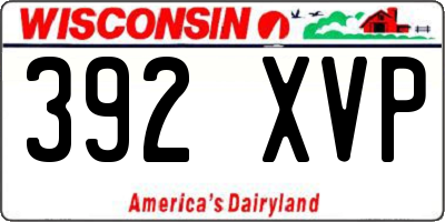 WI license plate 392XVP