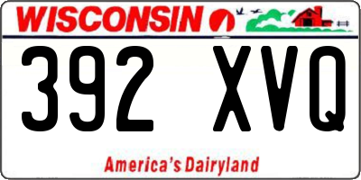 WI license plate 392XVQ