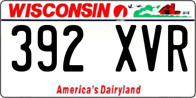 WI license plate 392XVR