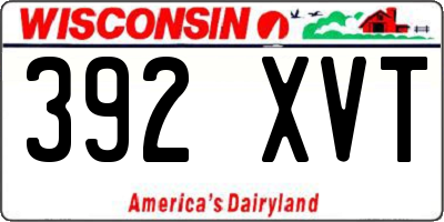 WI license plate 392XVT