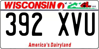 WI license plate 392XVU