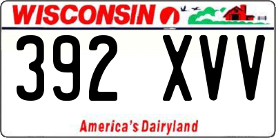 WI license plate 392XVV