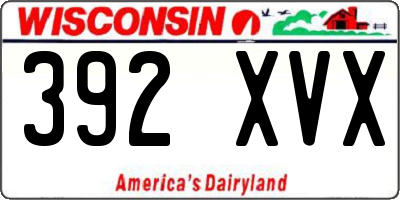 WI license plate 392XVX