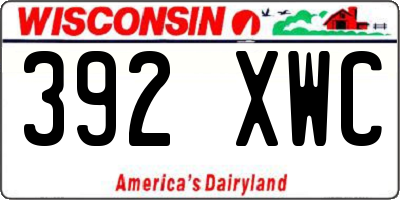 WI license plate 392XWC