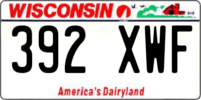 WI license plate 392XWF