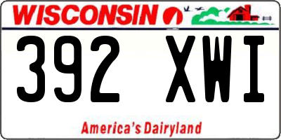 WI license plate 392XWI