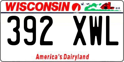 WI license plate 392XWL