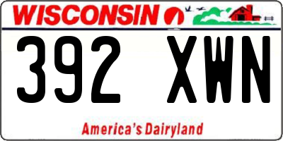 WI license plate 392XWN