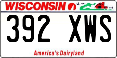 WI license plate 392XWS