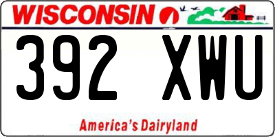 WI license plate 392XWU