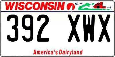 WI license plate 392XWX