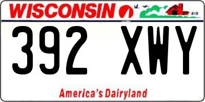 WI license plate 392XWY