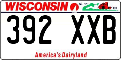 WI license plate 392XXB