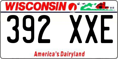 WI license plate 392XXE